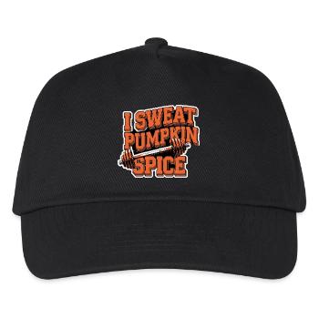 I Sweat Pumpkin Spice 5 - Kinder Basecap - Schwarz - Vorne