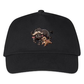 Buffle du Cap mère et enfant - Casquette de baseball Enfant - noir - Devant