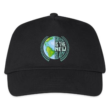 Green Is The New Black Planet Earth Day - Kinder Basecap - Schwarz - Vorne