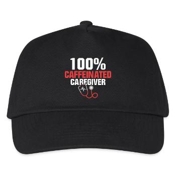 100% Caffeinated Caregiver Caregiving Carer - Kids’ Baseball Cap - black - Front