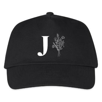 Minimalistische Blumen - Kinder Basecap - Schwarz - Vorne