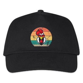 Hühner Hahn - Kinder Basecap - Schwarz - Vorne