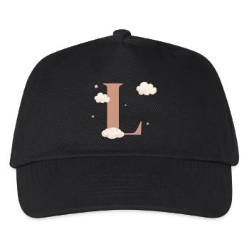 Buchstabe l bewölkt Sterne - Kinder Basecap - Schwarz - Vorne