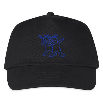 2 Bunnies Dabbing Dab Dance Pose Dancing Friends Team - Kids’ Baseball Cap - black - Front