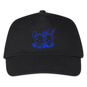 2 Bunnies Two Friends Team Crew Couple Happy Cute - Kids’ Baseball Cap - black - Front