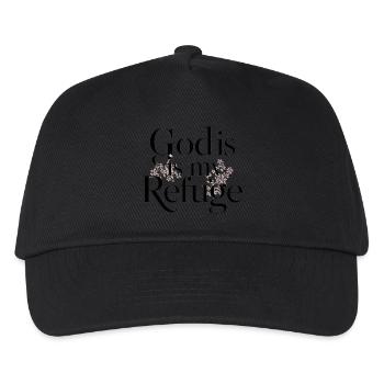 Dieu est mon refuge - Casquette de baseball Enfant - noir - Devant