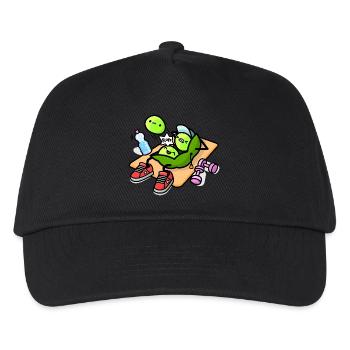 Kawaii Erbsenschote beim Workout - Kinder Basecap - Schwarz - Vorne