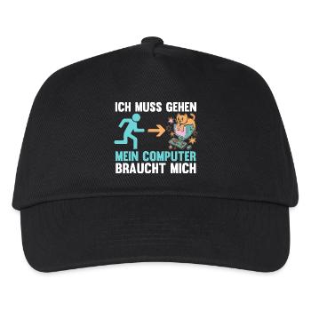 Gamer Zocker Programmierer Administrator Computer - Kinder Basecap - Schwarz - Vorne