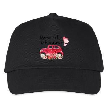 Brautjungfer Auto Braut Blumen - Kinder Basecap - Schwarz - Vorne