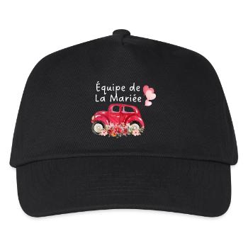 Braut Team Auto Blumen Braut - Kinder Basecap - Schwarz - Vorne