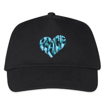 Peace Heart 3d Marbled - Kids’ Baseball Cap - black - Front