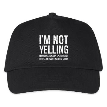 I'm not yelling. I m motivationally speaking for - Kids’ Baseball Cap - black - Front