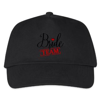 Team Braut Herz Junggesellin - Kinder Basecap - Schwarz - Vorne