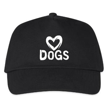 Dogs Liebe - Herzsymbol für Hundefreunde - Kinder Basecap - Schwarz - Vorne