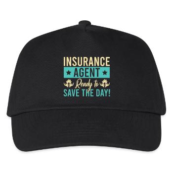 Insurance Agent Save The Day Funny Insurance - Kids’ Baseball Cap - black - Front