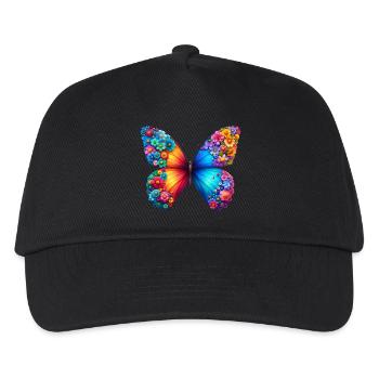 Bunter Schmetterling, von der Natur inspirierte Sommerstimmungen - Kinder Basecap - Schwarz - Vorne