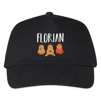 Gamer Zocker Zocken Gaming Florian - Kinder Basecap - Schwarz - Vorne