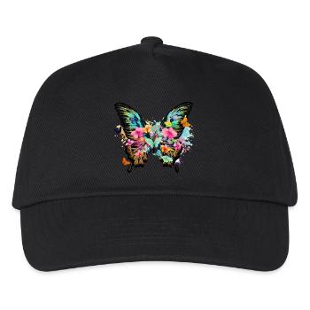 schmetterling,bunt,blumen,graffiti - Kinder Basecap - Schwarz - Vorne