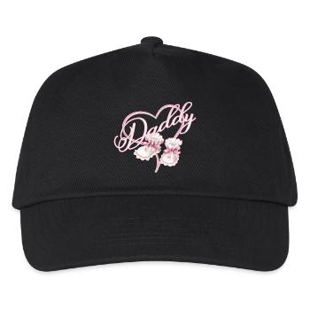 Daddy mit Tochter Herz Babyschuhe rosa - Kinder Basecap - Schwarz - Vorne