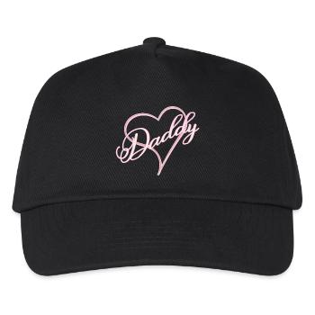 Daddy with heart girl pink - Kids’ Baseball Cap - black - Front