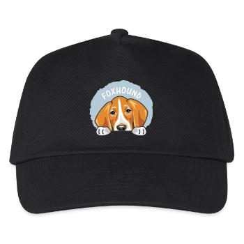 Spähender süßer trauriger Foxhound - Kinder Basecap - Schwarz - Vorne