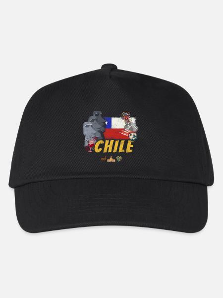 Chile Vintage Osterinsel Statuen mit Fahne Alpaka - Kinder Basecap - Schwarz