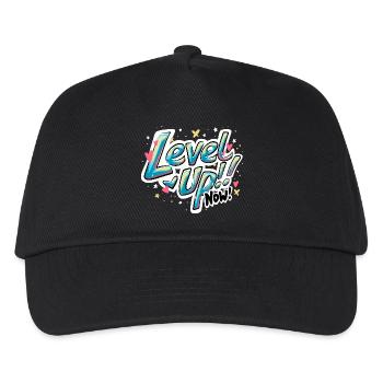 Vibrant Inspirant 'Level up now !' Conception du devis - Casquette de baseball Enfant - noir - Devant