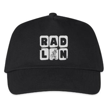 radln - radeln, MTB, Mountainbike - Kinder Basecap - Schwarz - Vorne