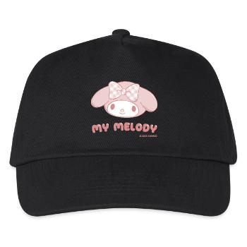 My Melody Portrait With Lettering - Kids’ Baseball Cap - black - Front
