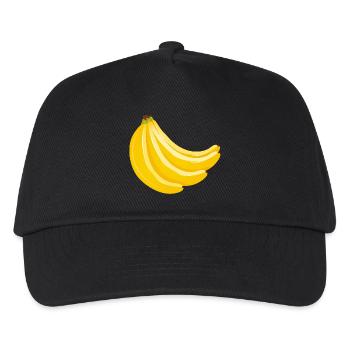 Four yellow bananas in a bunch for fans of food art - Kids’ Baseball Cap - black - Front