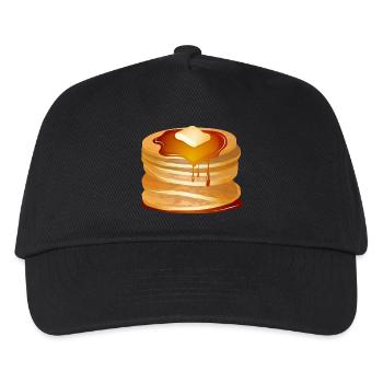 Pancakes Motif with Butter Flake and Maple Syrup - Kids’ Baseball Cap - black - Front
