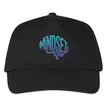 Mindset - Logo für psychische Gesundheit des Gehirns - Kinder Basecap - Schwarz - Vorne