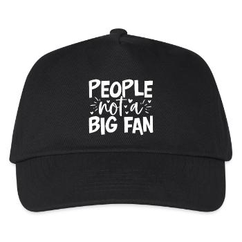Menschen sind kein großer Fan - Introvertierter Humor - Kinder Basecap - Schwarz - Vorne