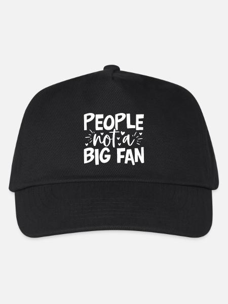 Menschen sind kein großer Fan - Introvertierter Humor - Kinder Basecap - Schwarz