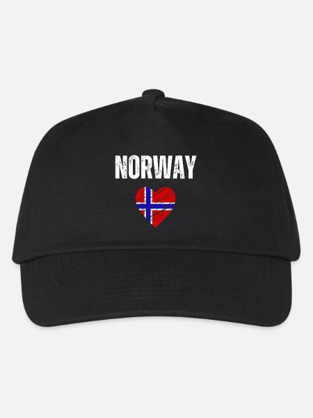 Ich liebe Norwegen, die Flagge Norwegens - Kinder Basecap - Schwarz