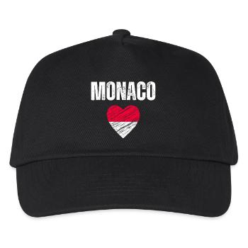 J’aime Monaco, drapeau de Monaco - Casquette de baseball Enfant - noir - Devant