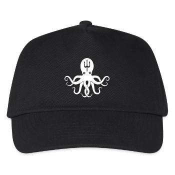 Weißer Oktopus - Kinder Basecap - Schwarz - Vorne