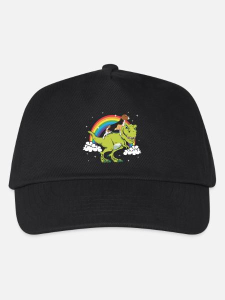 Beagle Hund Dinosaurier Tyrannosaurus T-Rex - Kinder Basecap - Schwarz