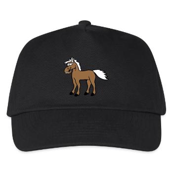 cheval rire drôle grimace idiot comique - Casquette de baseball Enfant - noir - Devant