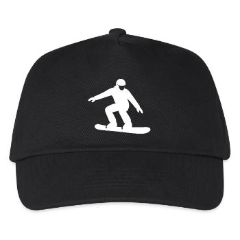 Snowboarder Silhouette Winter Holiday Winter Sports - Kids’ Baseball Cap - black - Front