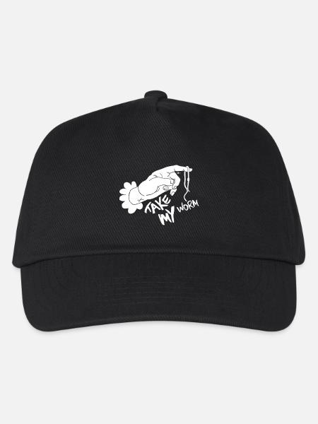 Humorvolle Take-My-Wurm-Illustration - Kinder Basecap - Schwarz