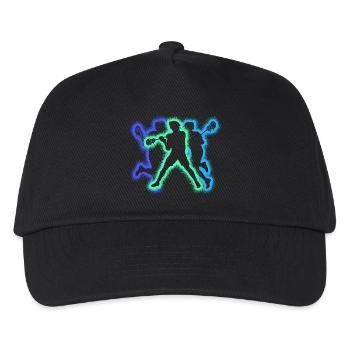 Lacrosse Spieler Silhouetten Herren Lacrosse Junge - Kinder Basecap - Schwarz - Vorne
