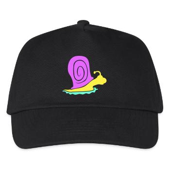 Schneckenhaus Schnecke bunt Süß Silhouette cool - Kinder Basecap - Schwarz - Vorne