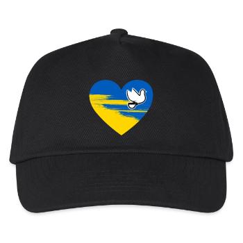 Ukraine Peace Heart Design - Kids’ Baseball Cap - black - Front