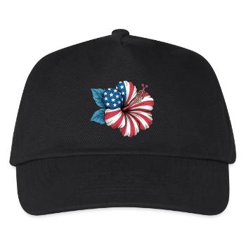  Florist Hibiscus Flower Independence Day 4th of - Kinder Basecap - Schwarz - Vorne