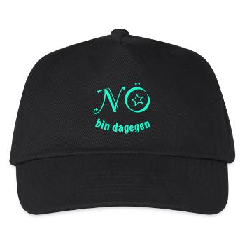 NÖ BIN DAGEGEN - nein nope anti kein bock - Kinder Basecap - Schwarz - Vorne