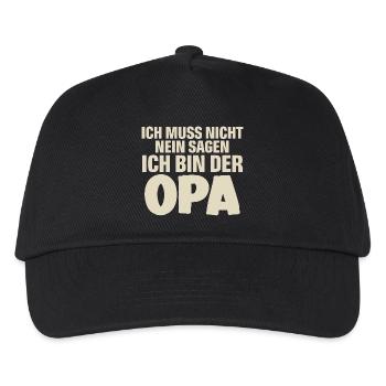 Opa - Kinder Basecap - Schwarz - Vorne