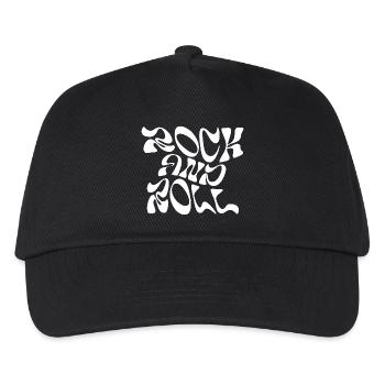 Rock'n'Roll Typografie Design - Kinder Basecap - Schwarz - Vorne