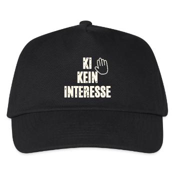 Kein Interesse an KI - Kinder Basecap - Schwarz - Vorne