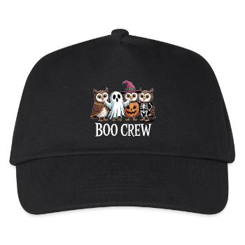 Boo Crew Eulen Geist Kürbis Hexe Skelett Halloween - Kinder Basecap - Schwarz - Vorne